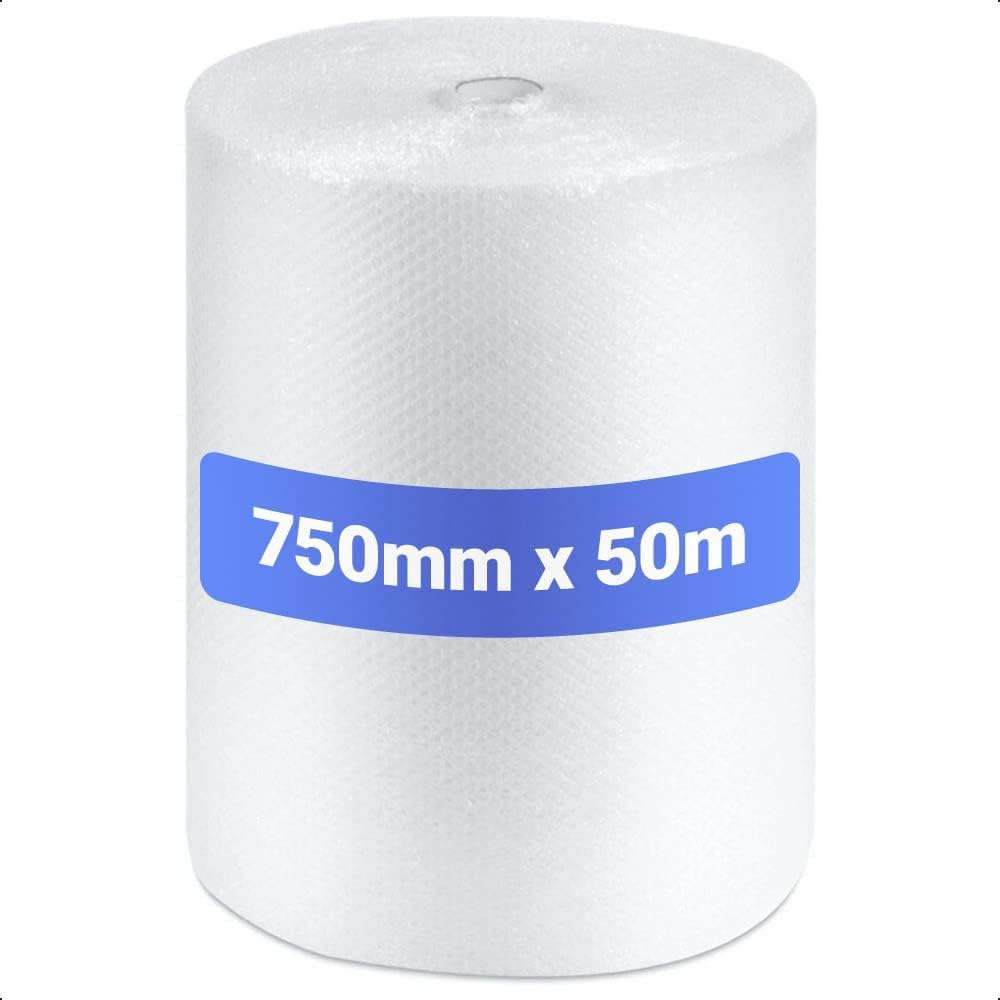 Schott Packaging White Large Roll Of Bubble Wrap 750Mm X 50M | 10Mm Small Bubbles | Quality Strong And Great For Moving House, Removal And Storage Small Business