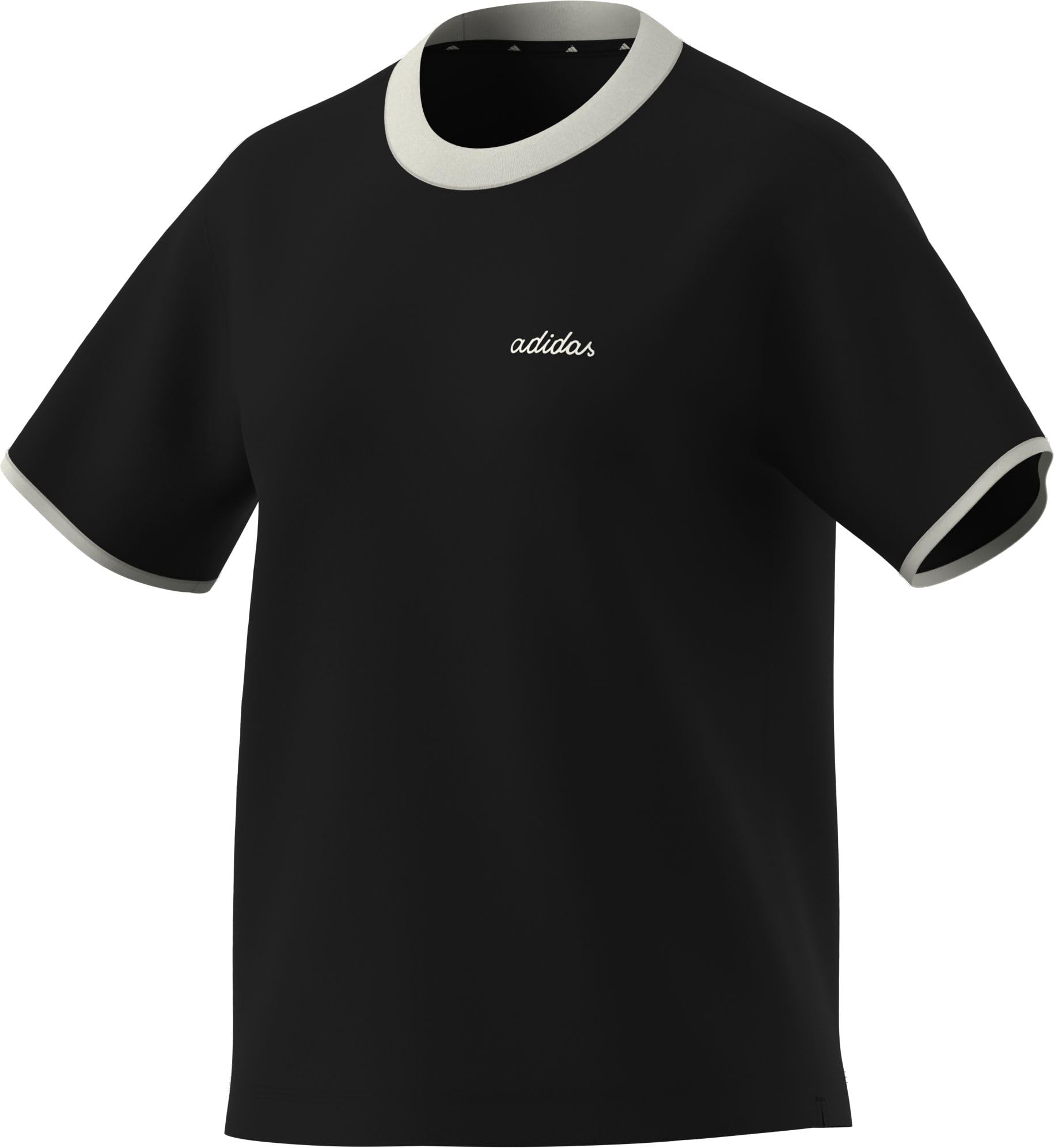 adidas dames Seasonal Essentials Colorpop T-Shirt with Embroidered Graphic, black/off white, XL