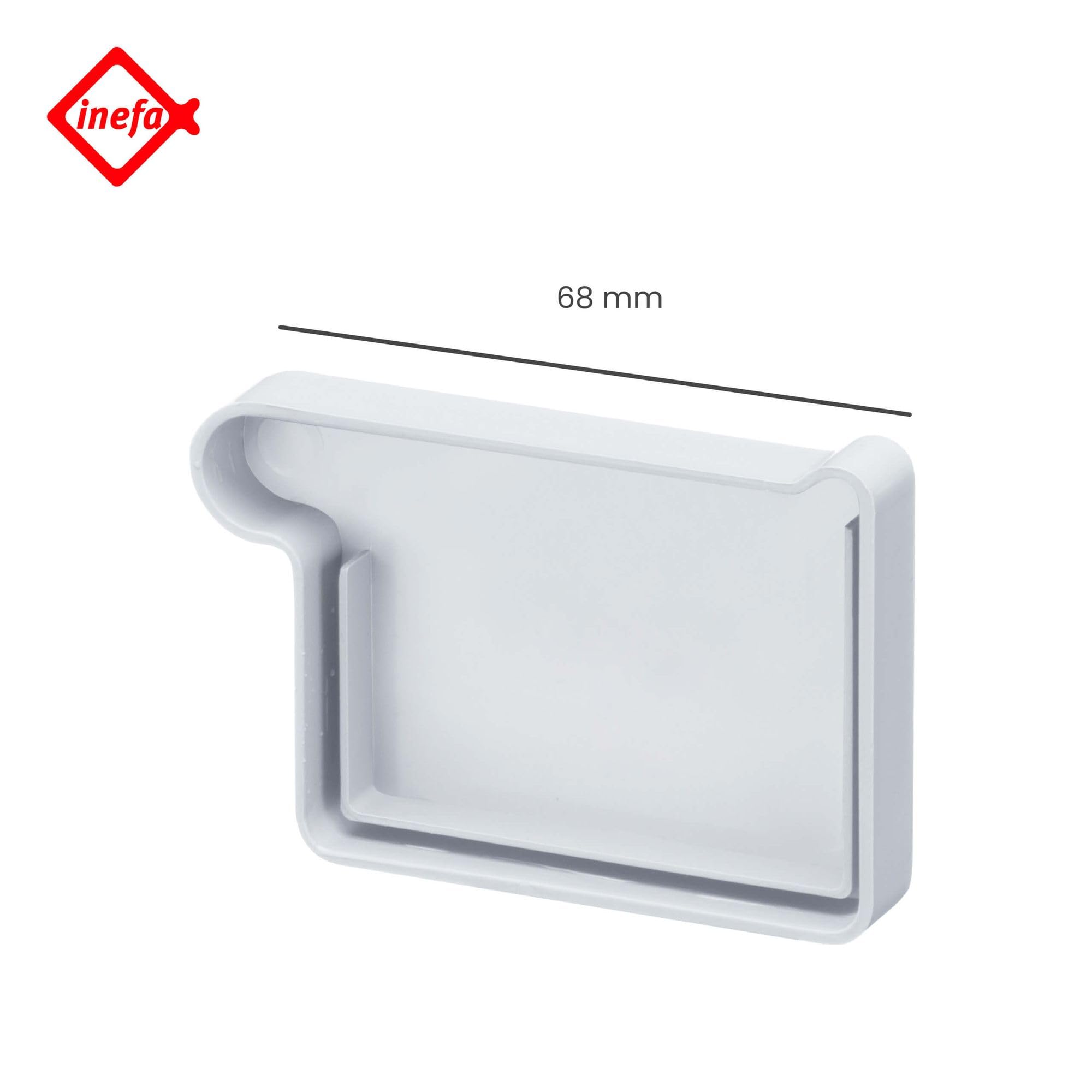 INEFA Zakończenie rynny, półokrągłe, PVC 68mm, lewe Białe akcesoria rynnowe, prostymontaż na wcisk,made in Germany