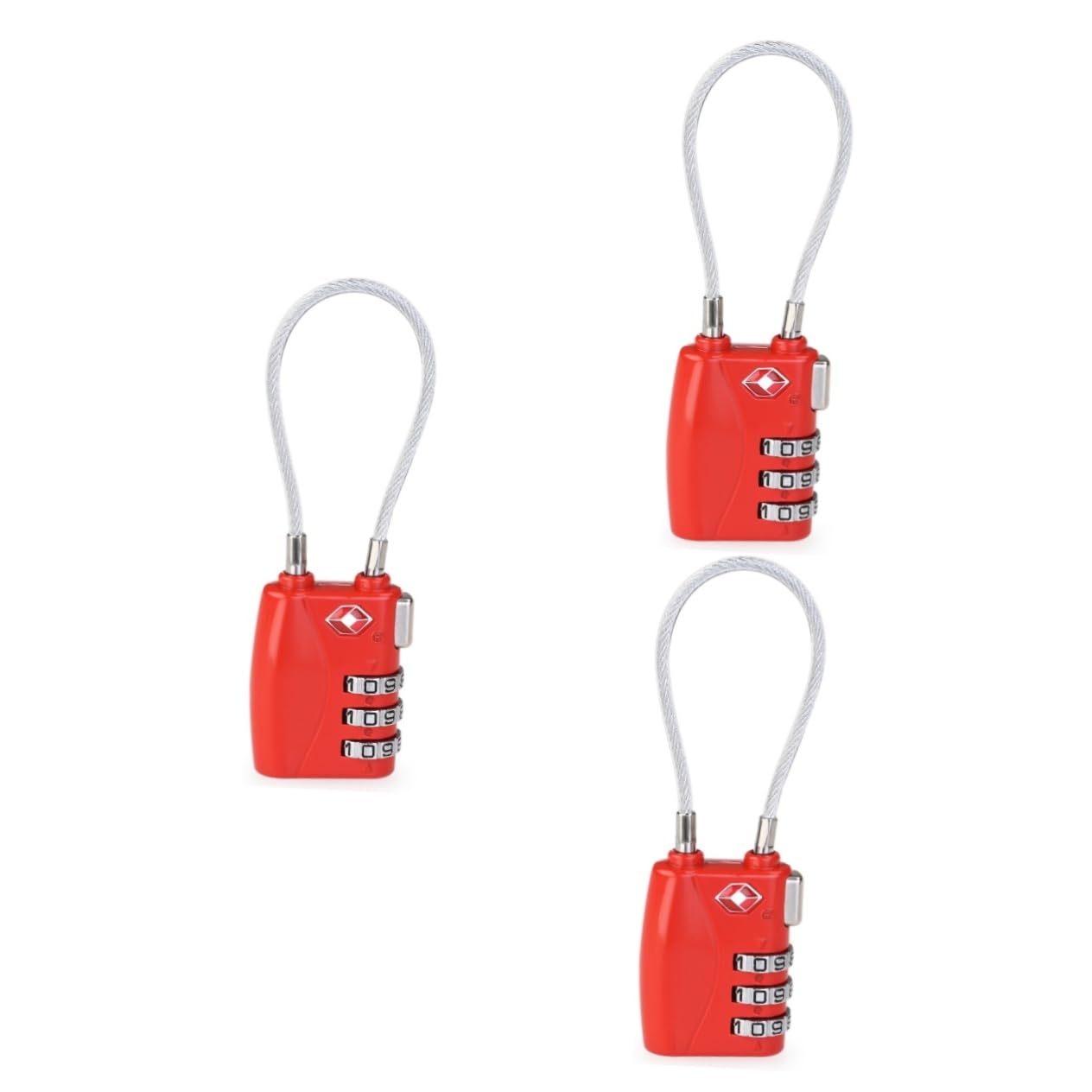 LIFKOME Lucchetto A Combinazione Compatibile Con 3 Pezzi Per Bagagli in Lega Di Zinco Rossa Robusto Facile Da Ripristinare Versatile