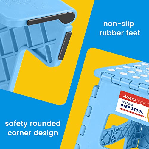 image for ACSTEP Folding Lightweight Plastic 9 inch Foldable Step Stool, Non Sli