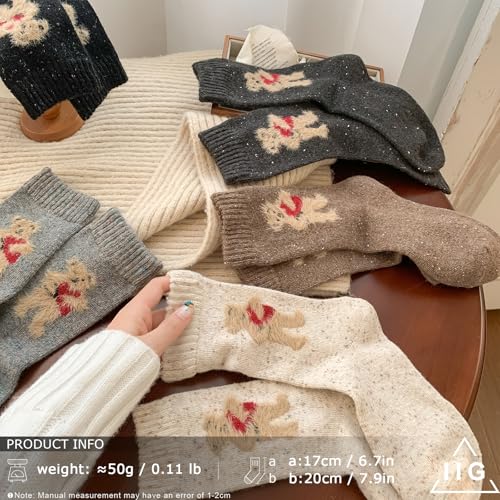 Image of IIG Winter Warm Wool Socks for Women Original Design Trendy Boot Socks Ideal Gift