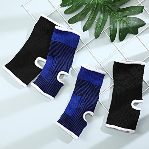 Image of Haysandy 4 Pieces / 2 Pair Kids Ankle Support Brace Elastic Kids Compression Socks Knitted Ankle Sleeve for Jogging Running Fitness(Black, Dark Blue,5-10 Years)