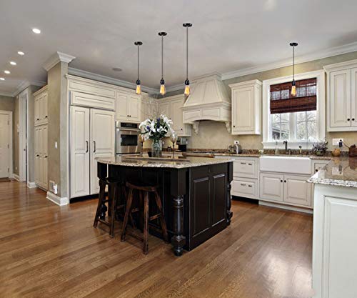 Elibbren Industrial Mini Pendant Light Kit E26 E27 Base Edison Vintage Style Black Cord Hanging Light Fixture With Ul Lamp Holder For Kitchen Bedroom Home Corridor Studio Office 4 Pack #TOP6