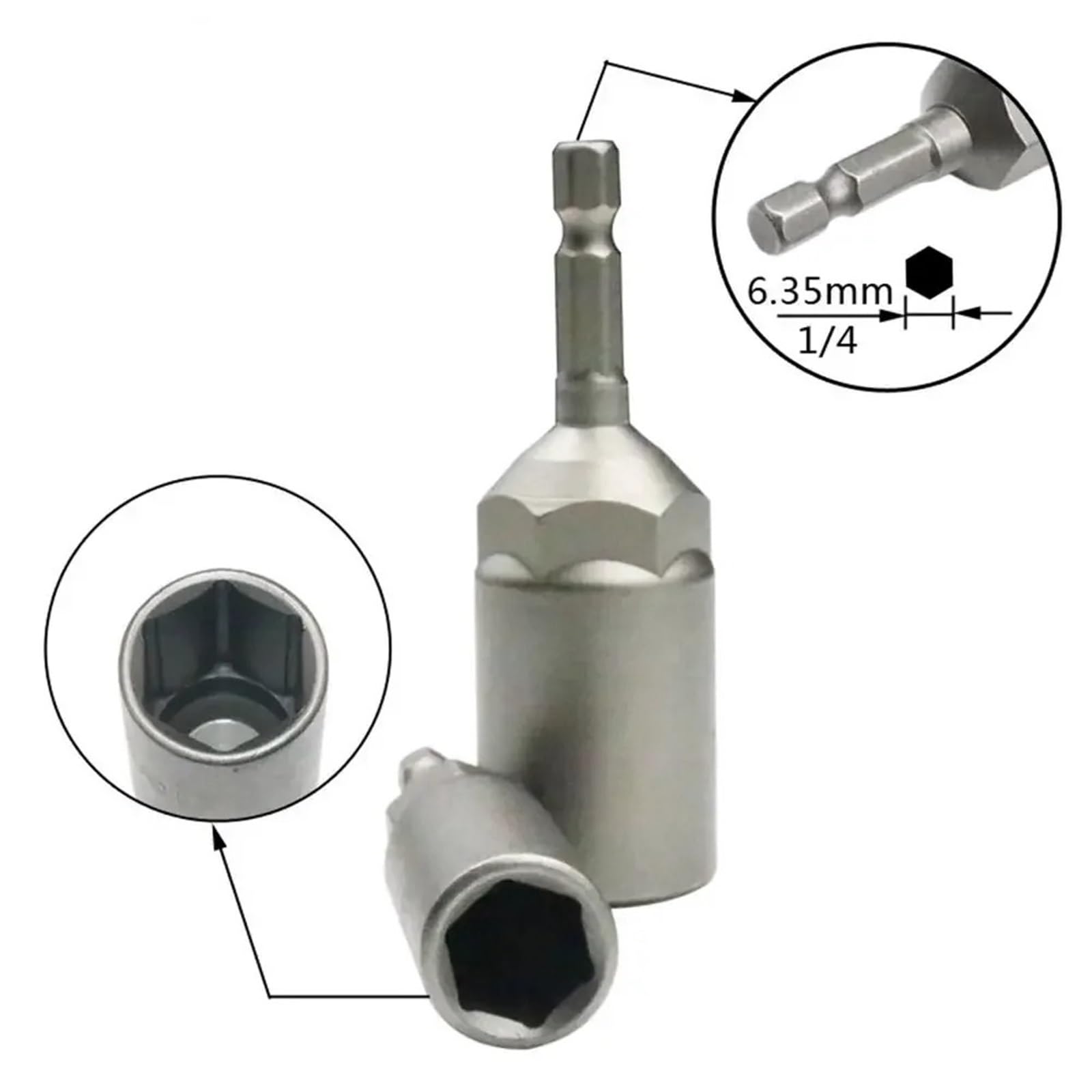 5.5mm-19mm dysze z tuleją sześciokątną zestaw śrubokrętów nasadowych uchwyt śrubokręta narzędzia wiertarki Zestaw przedłużek(14Pcs)