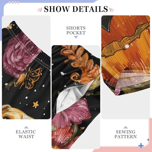 Beagle Pumpkin Bat Flowers Boys Long Pants Soft Trousers Elastic Waist Kids Lounge Bottoms with Pockets S-XL4