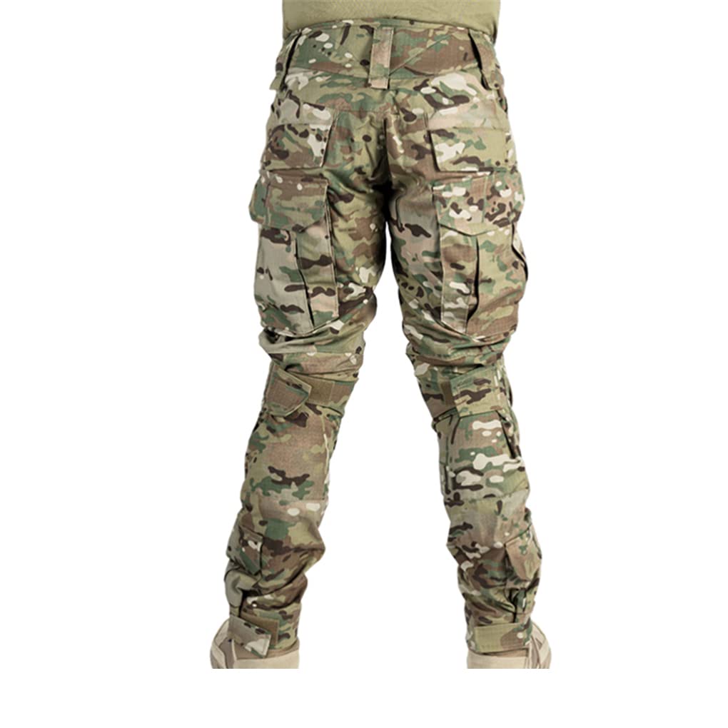 SaoBiiu Pantalones De Combate para Hombre con Rodilleras Pantalones Militares Tácticos De Carga Pantalones Deportivos De Camuflaje para Senderismo