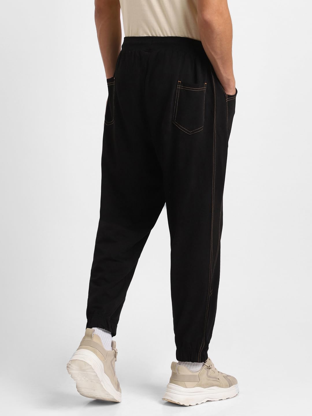 NOBERO Owens Herren-Jogginghose, einfarbig, schwarz, schmale Passform, Nachtschlaf, Lounge, Laufen, Jogginghose, Trainingshose, Outfit für Herren, Jungen, Freizeit, Fitnessstudio, Sport, Baumwolle