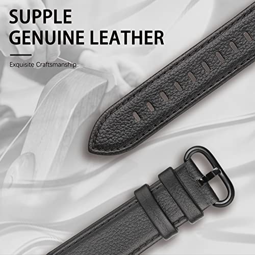 Swees Leather Band Compatible For Iwatch 38Mm 40Mm, Genuine Leather Replacement Strap Rose Gold Buckle Compatible Iwatch Series 6 5 4 3 2 1 Sports & Edition Women And Men, Licchee Black #TOP1