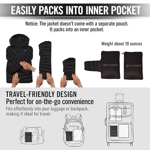 Spyder Girls Puffer Jacket with Hood Packable, Girls Winter Coats, Lightweight Ski Snow Outerwear4