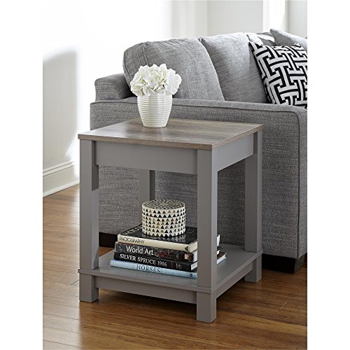 Ameriwood Home  Carver End Table, Gray/Sonoma Oak