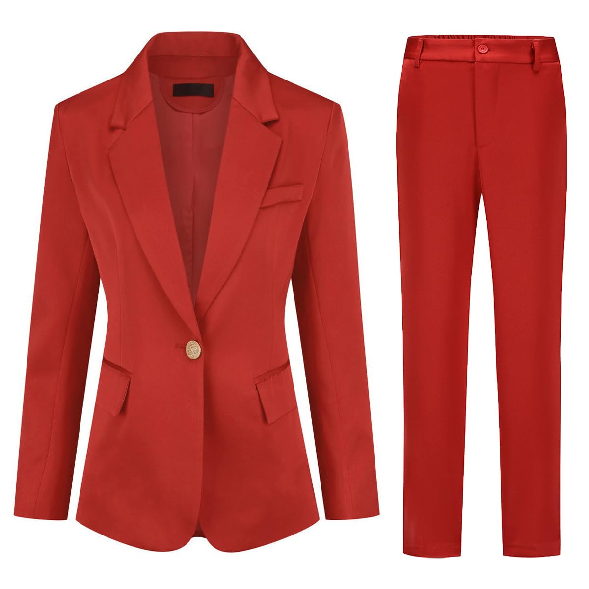 YYNUDA Women's Business Suit Set Ladies 2 Piece Office Work Solid Blazer Jacket and Pants