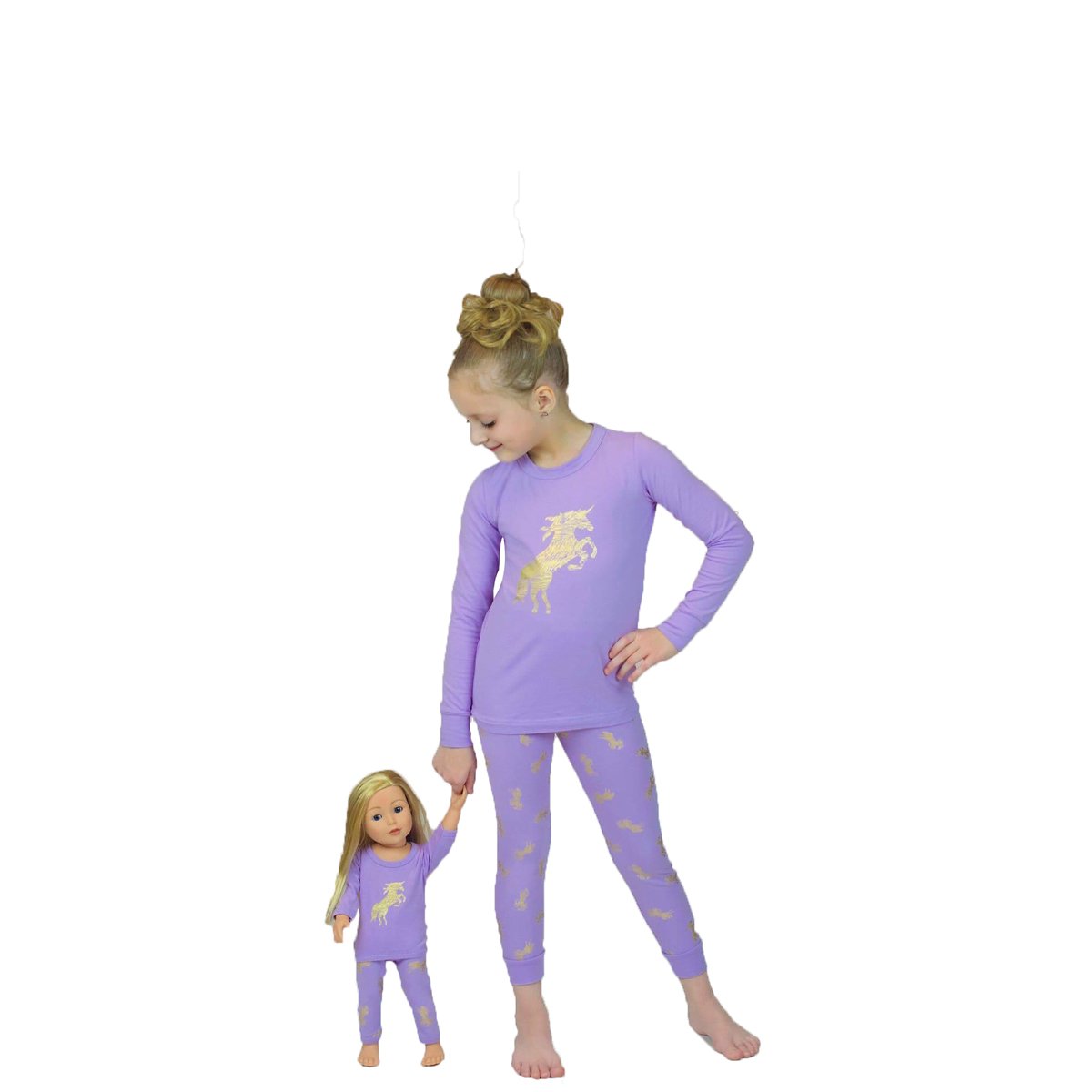 Girls Pyjama by Lilli&Me | Girls and Dolls Matching 4 Piece Pyjama Sets