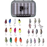Zite Fishing Großes Forellen-Spoon-Sortiment - 24 Top Fängige UL Forellen-Blinker und praktische Köderbox im Set