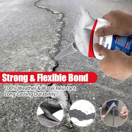 Image of Cement Crack Sealant, Concrete Crack Filler, Flexible & Weather-Resistant Caulking Glue, Waterproof Concrete Repair for Driveways, Sidewalks, Walls, and Foundations (8 Pack)