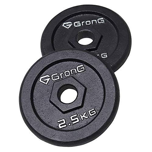 グロング ダンベル プレート バーベル 2.5kg 2個セット シャフト径28mm アイアン