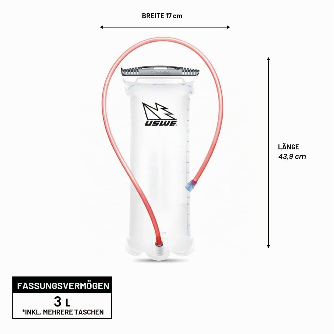 USWE Elite Hydration Bladder, Water Reservoir with Plug-n-Play Quick Disconnect and Wide Slide-Seal Open, Reversible Leak Proof BPA Free, for Backpack and Hydration Pack