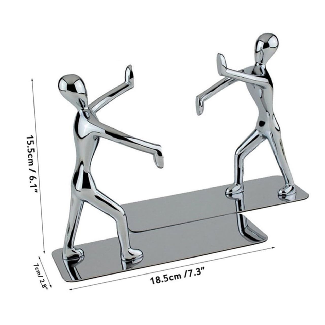 STOBOK 2pezzi Fermacarte Forma di Kung Fu Supporti per Scaffali Antiscivolo per Libri Dvd e Riviste in Metallo Design Contemporaneo per Casa e Ufficio
