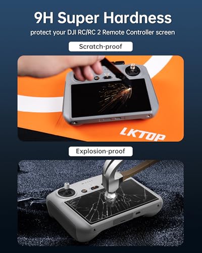 lktop 3 pack rcrc 2 screen protector for dji rcrc2 controller accessories mini 4 pro hd tempered glass mini 5 pro film mini 3 pro screen cover for dji mini 543 mavic 3 air 3 flip series drone