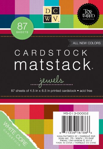 DCWV Cardstock Matstack, Jewels, 87 Sheets, 4-1/2 x 6-1/2 inches