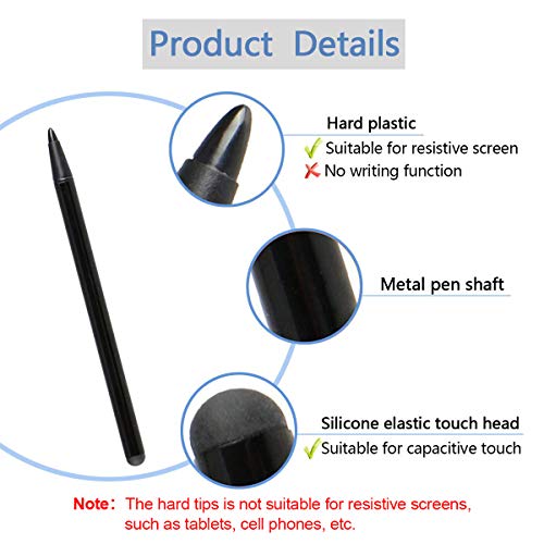 Capacitive And Resistive Stylus Pen, Rubber Nib & Hard Tip 2 In 1 Series, Fine Point Stylus Tip,High Sensitivity Precision,Universal For Samsung Galaxy And Other Android Touch Screen(3 Pieces) #TOP2