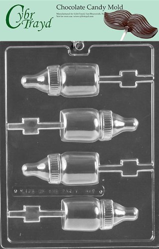 Life of the Party Baby Bottle Lolly Baby Chocolate Candy Mold in Sealed Protective Poly Bag Imprinted with Copyrighted Cybrtrayd Molding Instructions