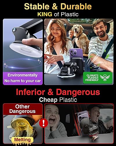 Image of VANMASS 2026【True Military Class】Mobile Phone Holder Car 【Strongest Suction Cup & Ventilation Clip】Mobile Phone Holder Car Mobile Phone Holder 360 Rotatable Car Holder for iPhone 17 Pro Max /17 Air /16