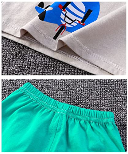 Image of Toddler Boys 4 PCs Tank Top and Shorts Set Summer Sleeveless Cotton Outfit