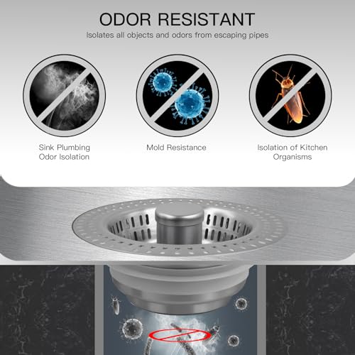 Colador para fregadero 3 en 1 de acero inoxidable miniatura 2