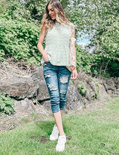 luvamia Womens Capri Jeans for Women High Waisted Skinny Ripped Jean Denim Pants4