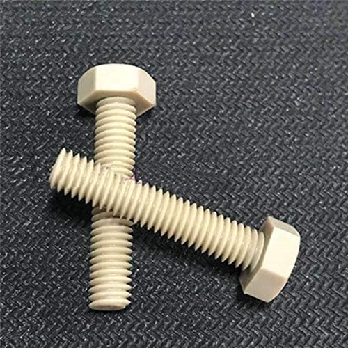 1pcs M8 High temperature resistant screw Peek screws Hexagon bolt Corrosion protection High strength bolts 30mm/65mm Length (Size: M8x30mm)