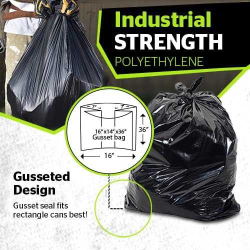 Bolsas negras para basura de alta resistencia Aluf Plastics, 20-30 galones, grosor 1,4 mil, 30 x 36 pulgadas, paquete de 400 unidades, para construcción, exteriores y almacenamiento miniatura 7