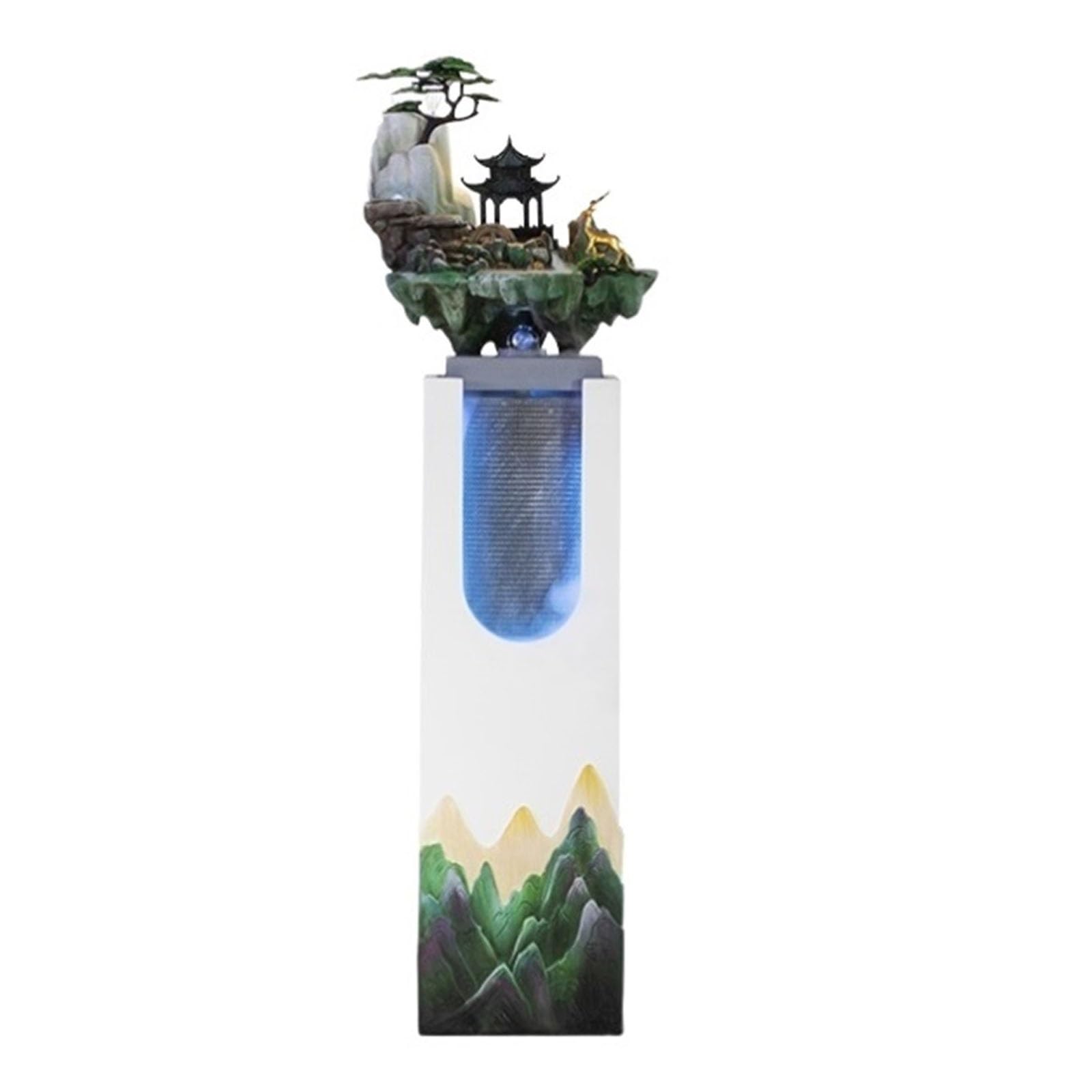 cfycfy987 Outdoor Fountains Floor Standing Fountain with Artificial Rockery and LED Lights, Living Room Balcony Courtyard Circulating Water Landscape Garden Water Fountain(Blue)