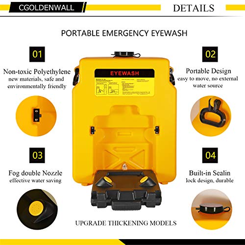 CGOLDENWALL Eye Wash Station Portable Emergency Eyewash Station Wall