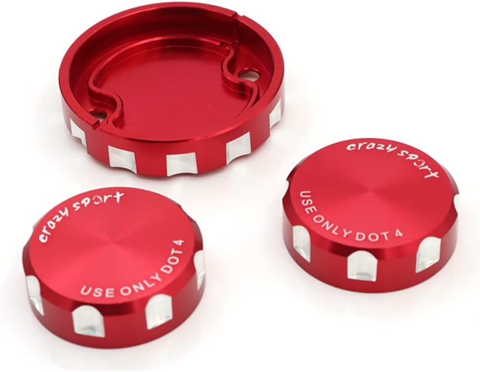 crazy sport Front & Rear Brake Clutch Reservoir Cover Fits For DUCATI 959 899 1299 1199 Panigale V2 V4 Superleggera Cap Oil Tank Cup Motorcycle Accessories (Red)