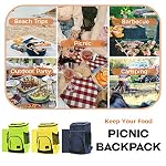30L Insulated Picnic Backpack Thremal Cooler Backpack Leakproof Cool Bag Blue - Image 6