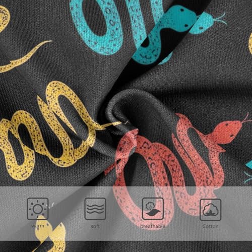 CHIFIGNO Boys' Briefs Cotton Underwear Breathable Printed Toddler Boys Briefs Underwear, Colorful Snake Black3