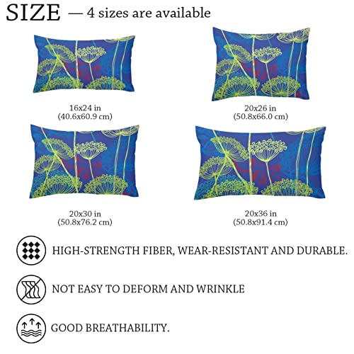 Tbouobt Velvet Rectangle Decorative Lumbar Throw Pillow Covers For Couch Bed, Art Wild Flowers Lizard #TOP3