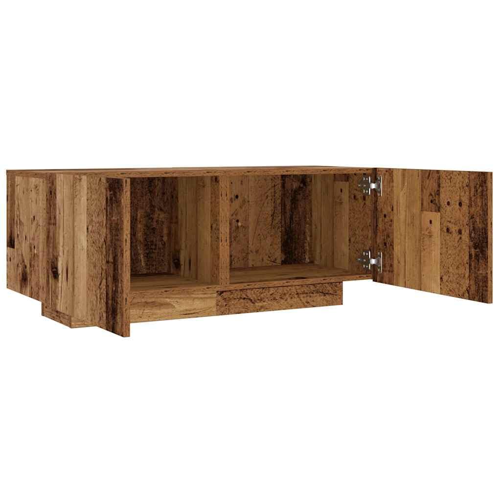 Gecheer TV-Schrank, Holzwerkstoff mit Altholz-Optik, Zwei kombinierbare Einheiten, 100 x 35 x 40 cm, für Wohnzimmer und Media Center