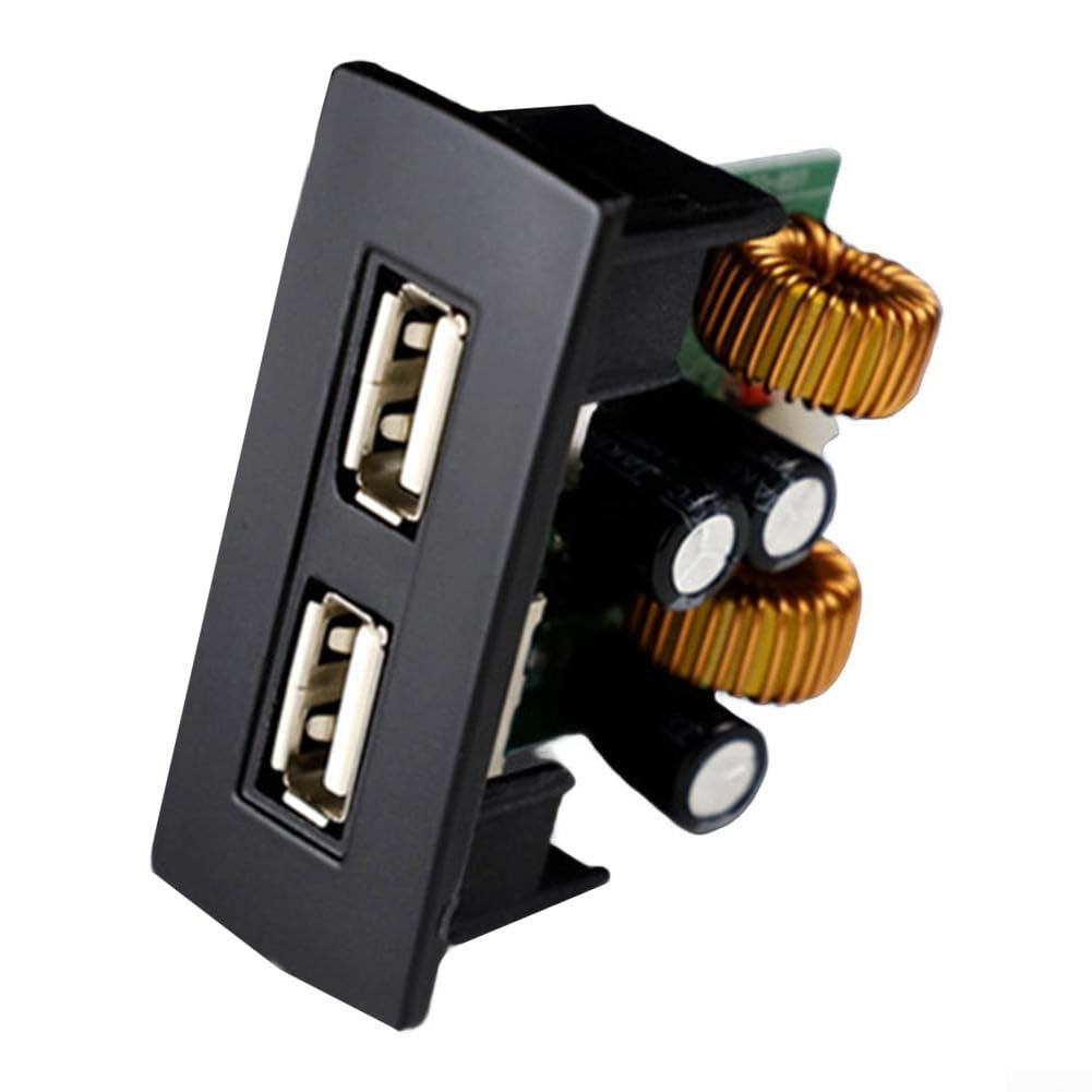 DAZZLEEX Puerto de carga USB Interfaz de cargador de coche para Mercedes-Benz Vito 2016-2020 consola central 2.4A zócalo de carga rápida ABS negro pieza de repuesto
