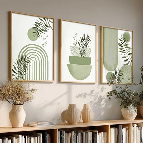 Image of kotart Painting Boho Wall Art Home Decoration Paintings With Frame For Living Room Bed Room Hotel Wall Decor Digital Reprint Set of 3 (19X25 inch)