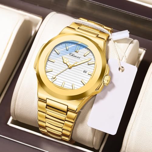 Image of Gosasa Fashion Men's Watches Date Business Watch Stainless Steel Luxury Style Luminous Quartz Waterproof Analog Display Male Wristwatch