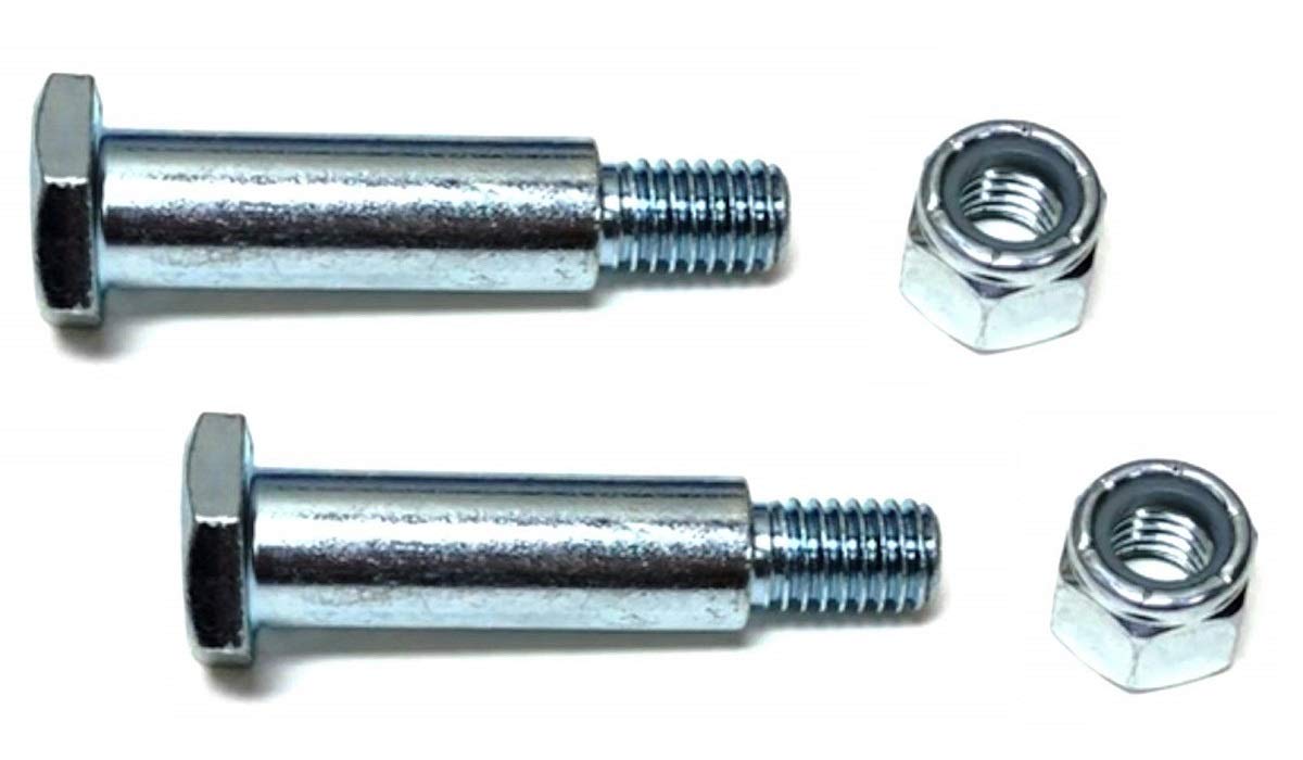 2 PK Shoulder Bolt and Lock Nut - Compatible with: 4989H Wheel Bolt, 73930600 Locknut Craftsman, Poulan, Husqvarna: Bolt 938-0373, 738-0373, 938-0455,