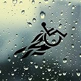 SUPERSTICKI Race Disabled Rollstuhl ca 20cm Auto Aufkleber Tuning Spruch Fun Lustig Aufkleber Decal Sticker aus Hochleistungsfolie