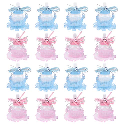 Nuobesty Christmas Decor 24 Pcs Plastic Candy Boxes Baby Shower Favor Boxes Gift Candy Boxes Party Gable Favor Boxes Treat Boxes For Baby Shower Wedding Party Baby Bottles #TOP1