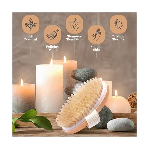 Dry-Skin-Body-Brush-Improves-Skins-Health-and-Beauty-Natural-Bristle-Remove-Dead-Skin-and-Toxins-Cellulite-Treatment-Improves-Lymphatic-Functions-Exfoliates-Stimulates-Blood-Circulation Dry Skin Body Brush - Improves Skin's Health and Beauty - Natural Bristle - Remove Dead Skin and Toxins, Cellulite Treatment, Improves Lymphatic Functions, Exfoliates, Stimulates Blood Circulation