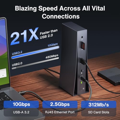 Image of iVANKY Intel Certified Thunderbolt 5 Dock Upgrade FusionDock Pro 3 Docking Station with 11-Port 180W Power, Single 8K, Dual 6K@60Hz for MacBook Pro /Max Series, Dual 8K@60Hz for Window, 120Gbps, 2.5GbE