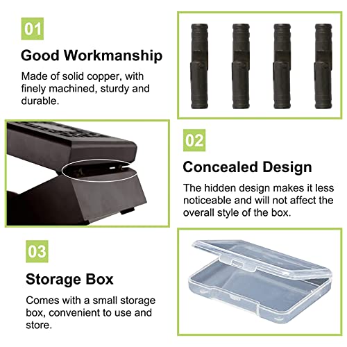UFURMATE Black Brass Invisible Hinges, 30Pcs M4 x 20mm, Unique Concealed Design, Easy to Install, Perfect for DIY Jewelry Box - Image 4