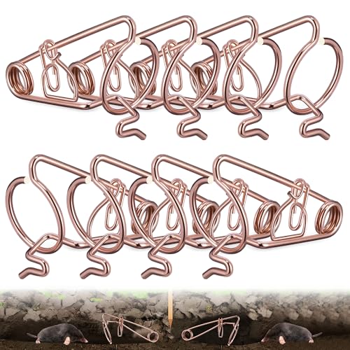 Enhon 8 Stück Wühlmausfalle Professional XXL - Wühlmausfalle aus verkupfertem Stahldraht, Non-Toxic, Wiederverwendbar & Tierfreundlich für Garten,...