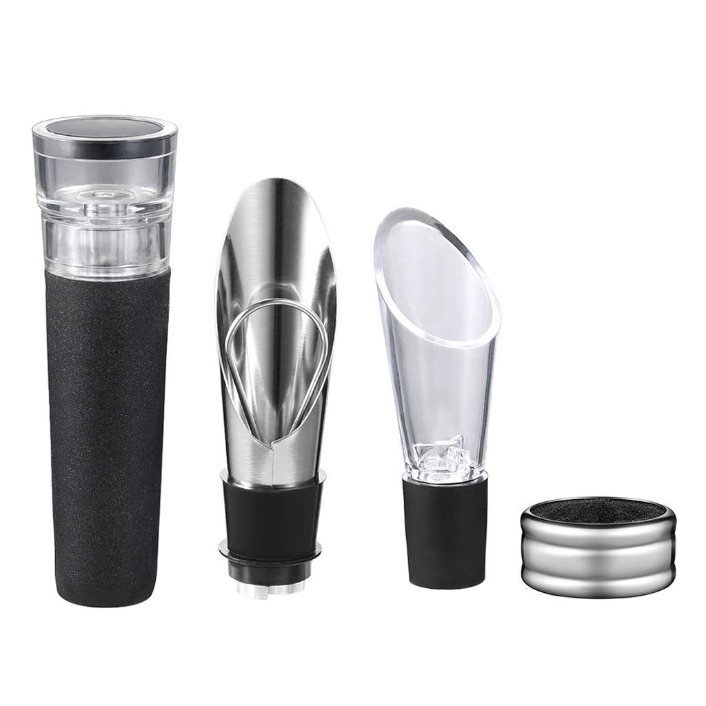 4 accesorios para botellas de vino, tapón de boquilla de vertido, vertedores de licor, tapones de botella de flujo libre, mantienen el vino fresco, herramientas de barra de sellado